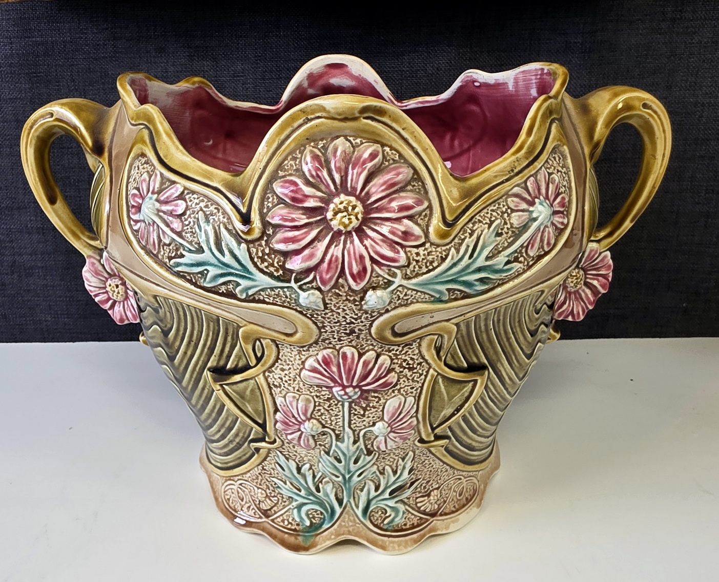 A French Majolica Cache-pot 